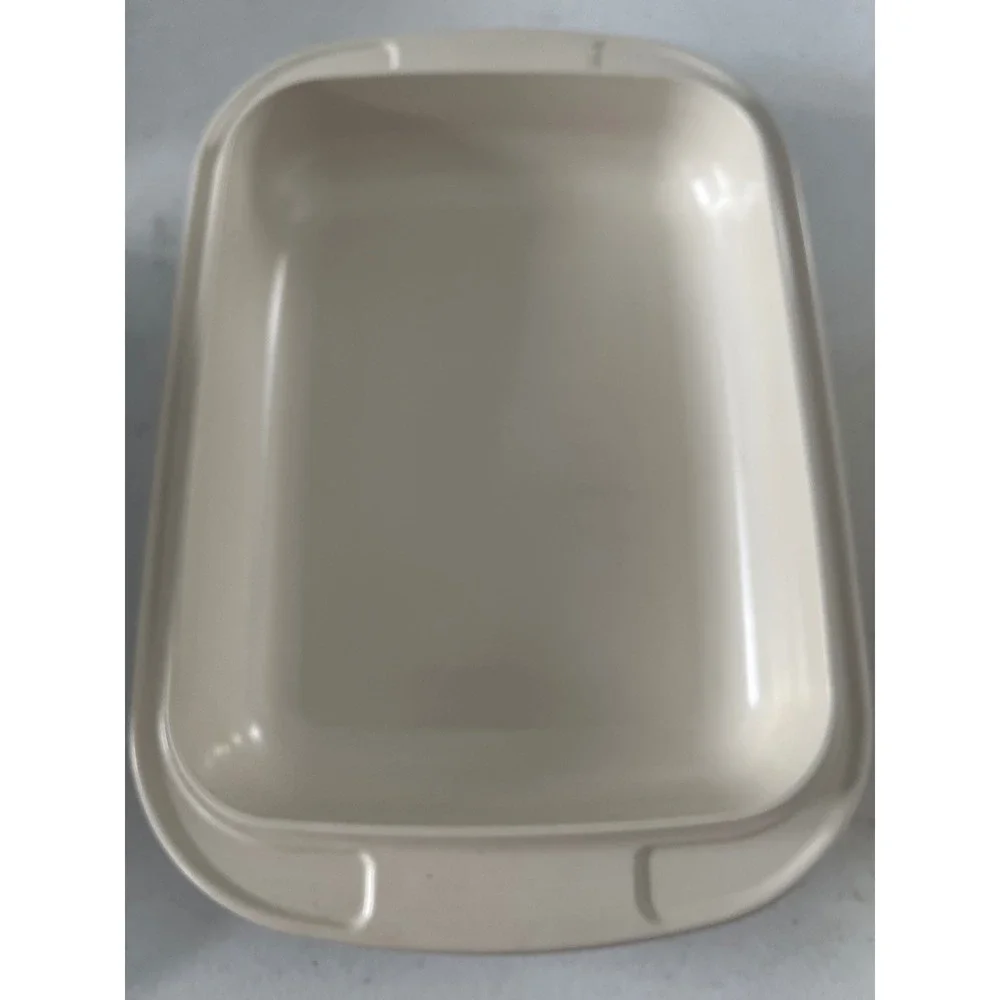 Tupperware Ultra 21 Roasting Pan Lid Steamer Insert Almond 1762-2 3/4 Qt Vintage